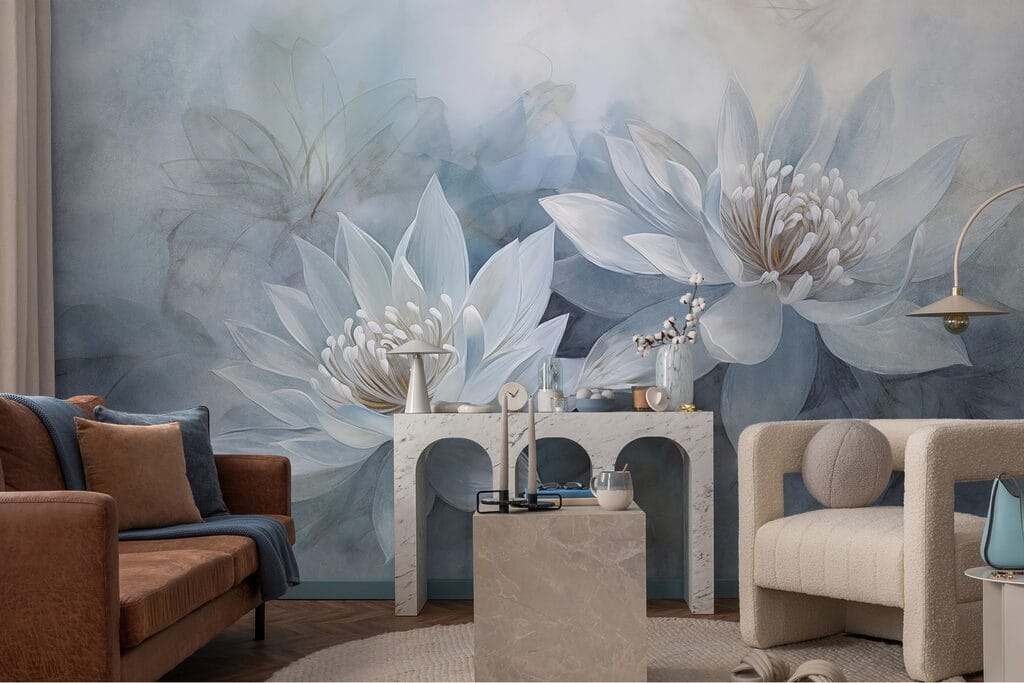 Painting of white flowers Painting of white flowers