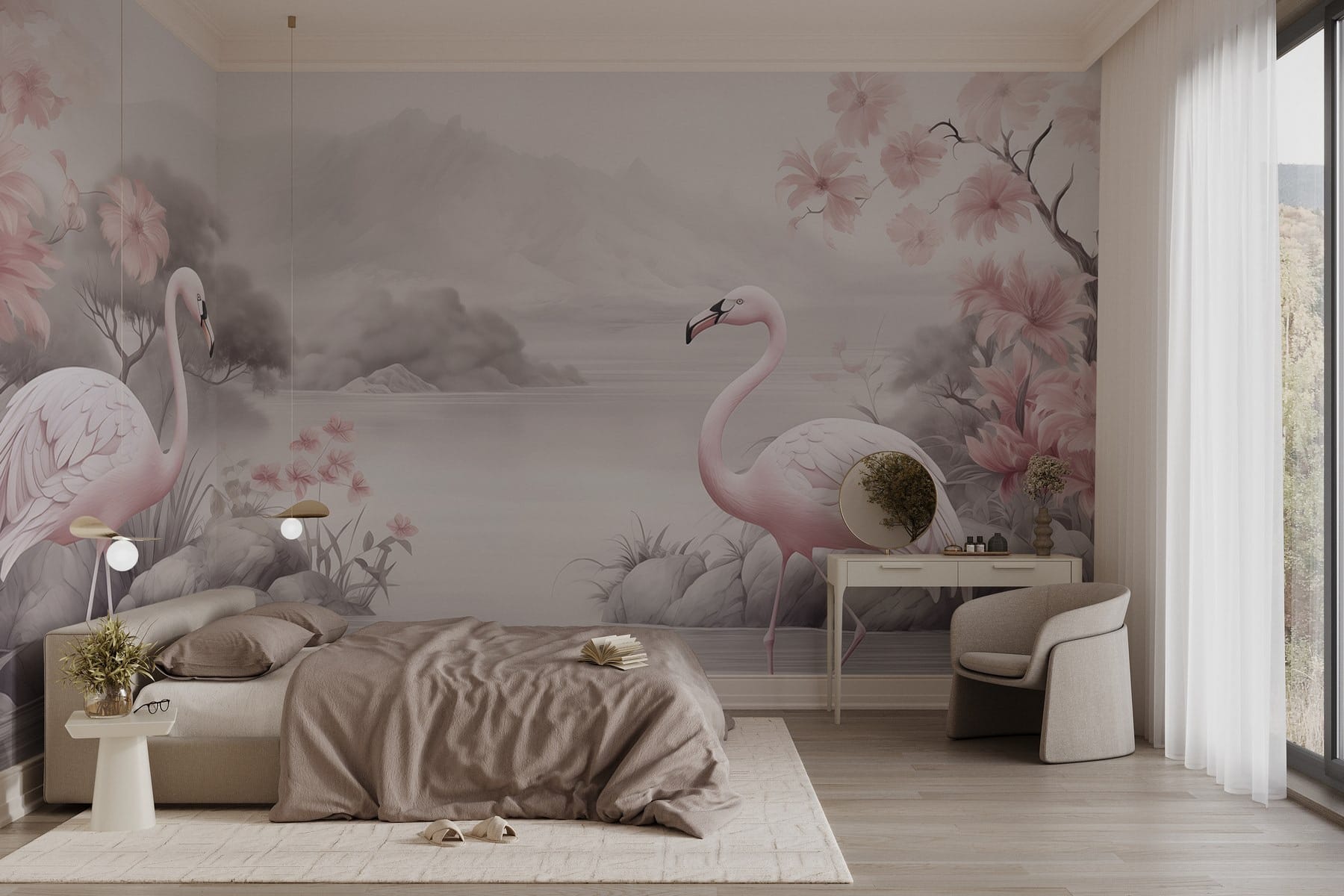 Flamingos in a lake Flamingos in a lake