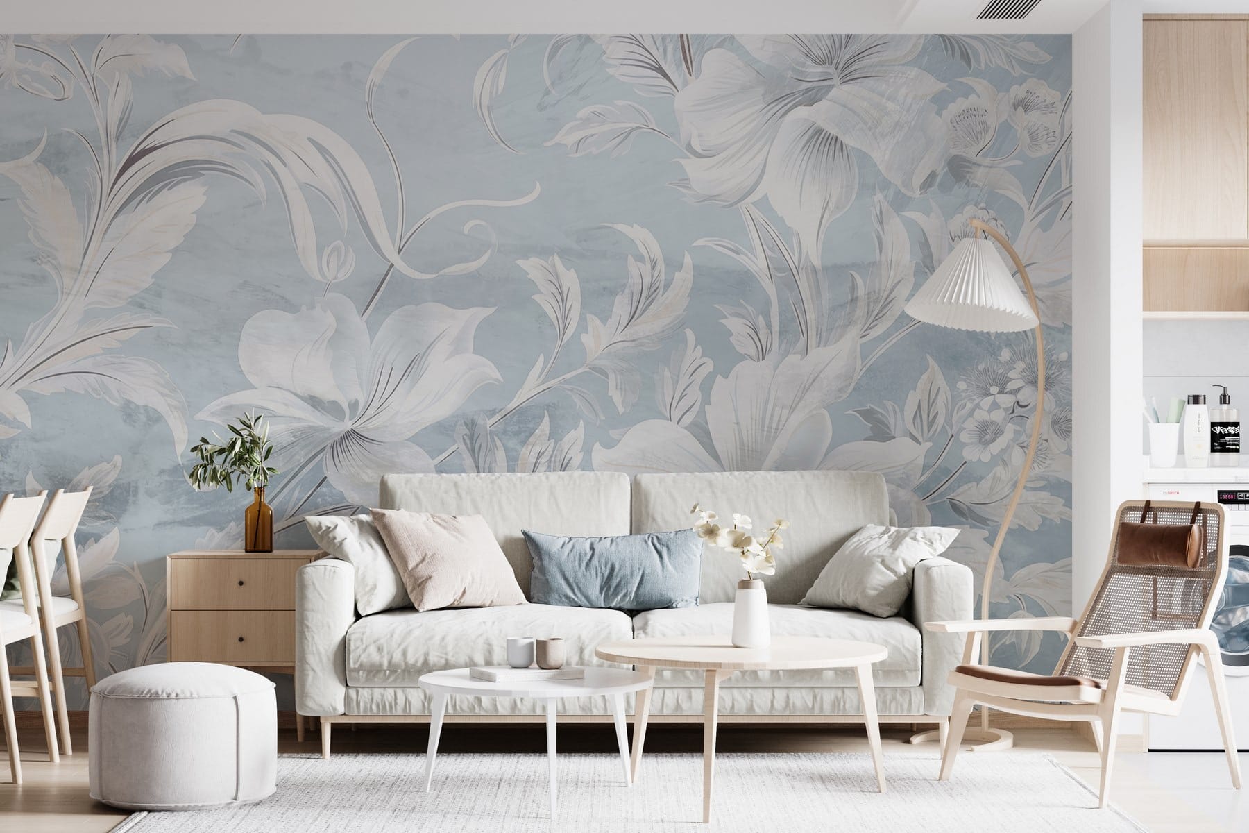 White and grey floral pattern White and grey floral pattern