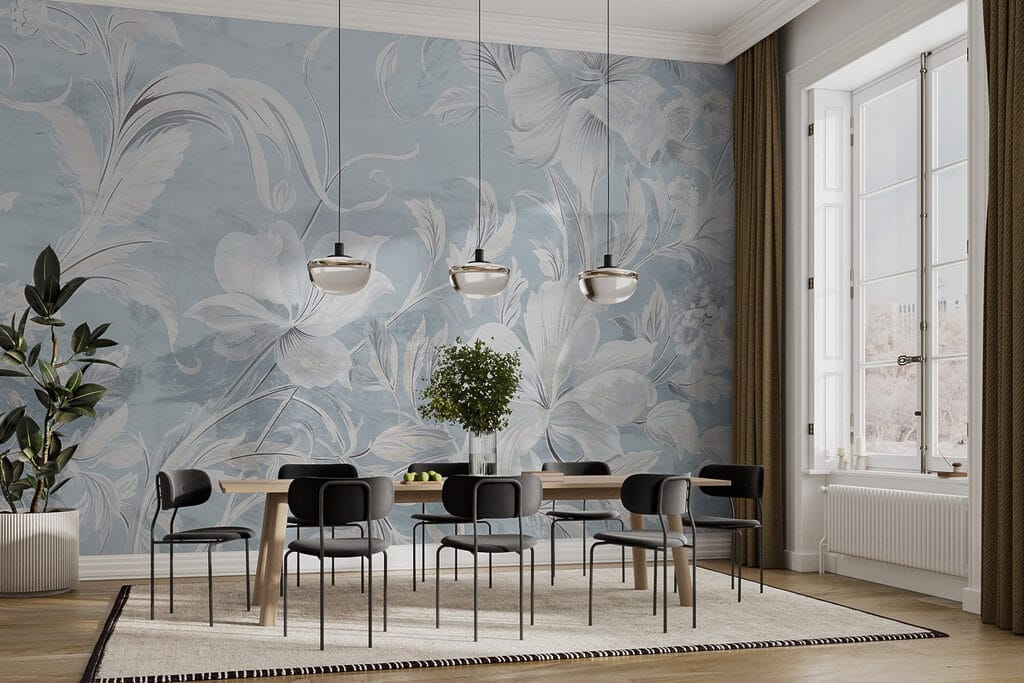 White and grey floral pattern White and grey floral pattern