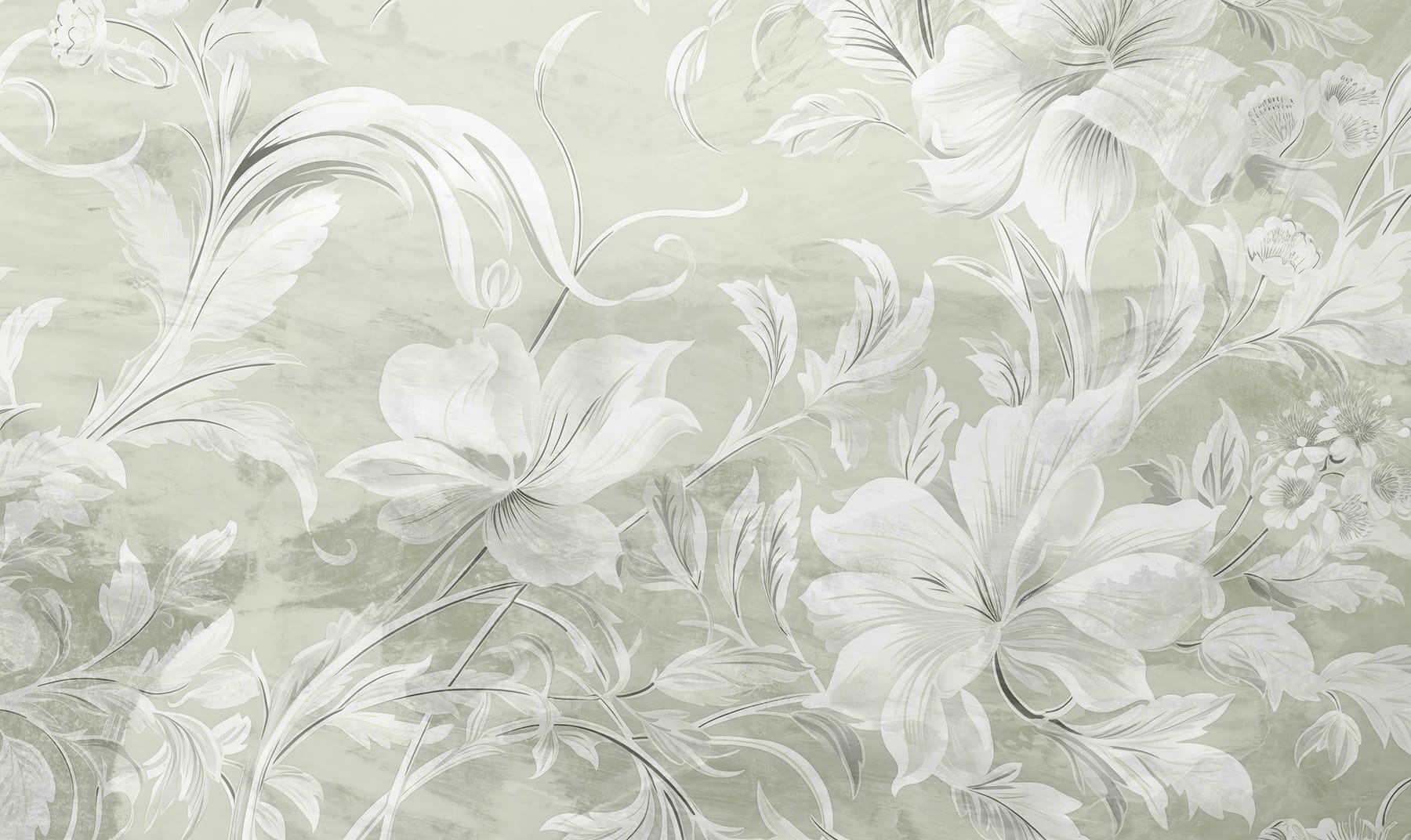 White floral pattern on a wall White floral pattern on a wall