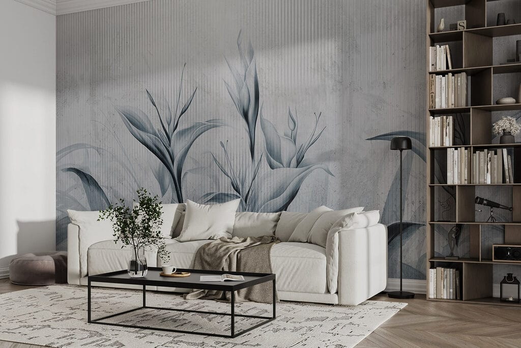 Painting of flowers on a wall