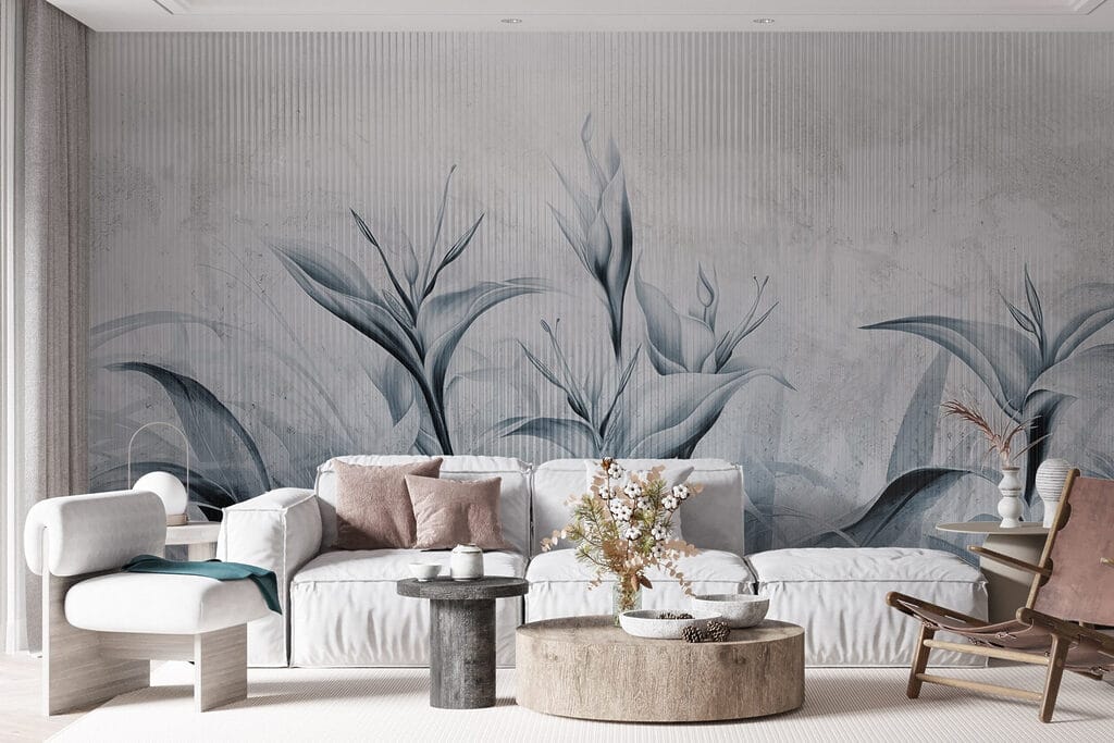 Painting of flowers on a wall