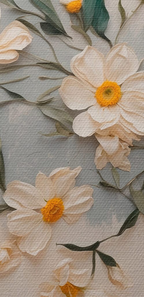 White flowers and green leaves White flowers and green leaves