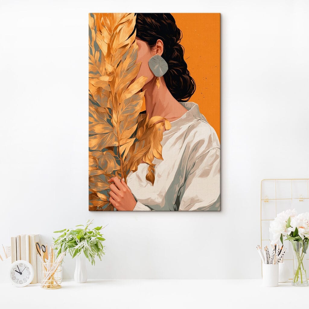 Radiant foliage embraces a hidden face