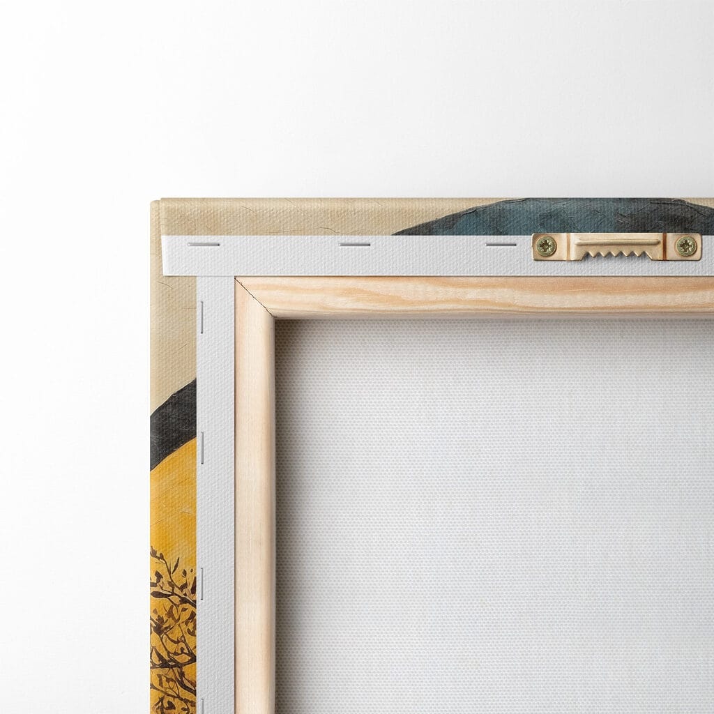 Painting of a tree and mountains Painting of a tree and mountains