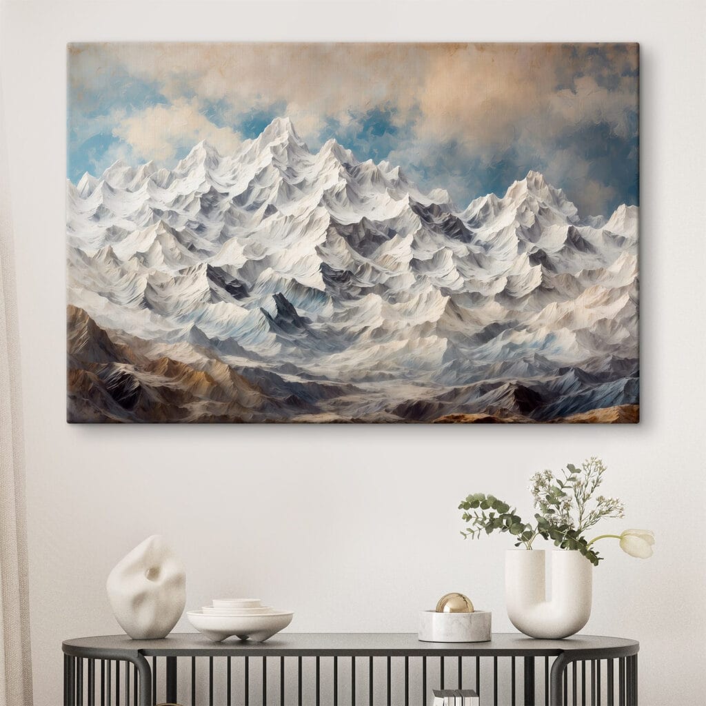 Mountain range with snow Mountain range with snow