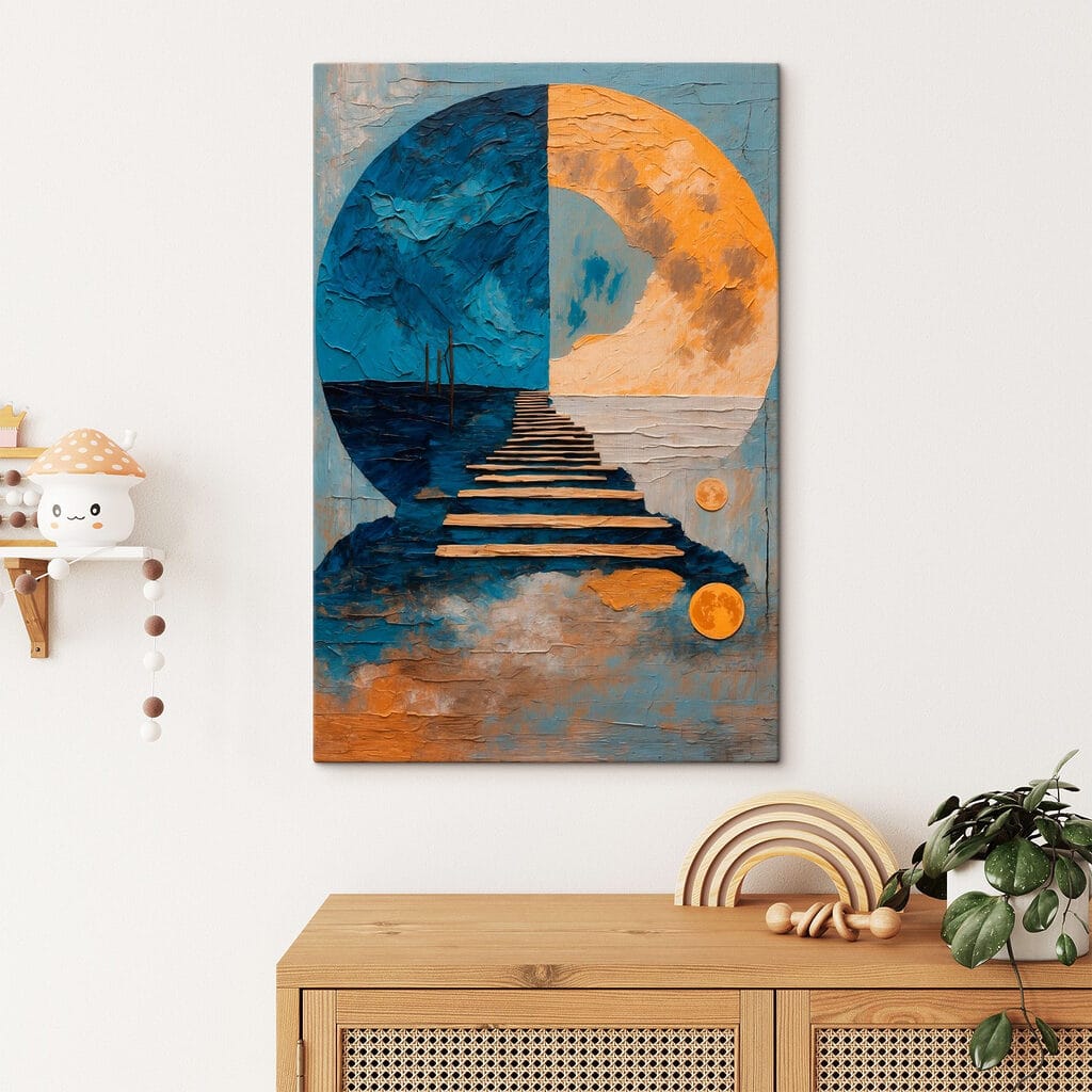 Painting of a stairway to the moon Painting of a stairway to the moon