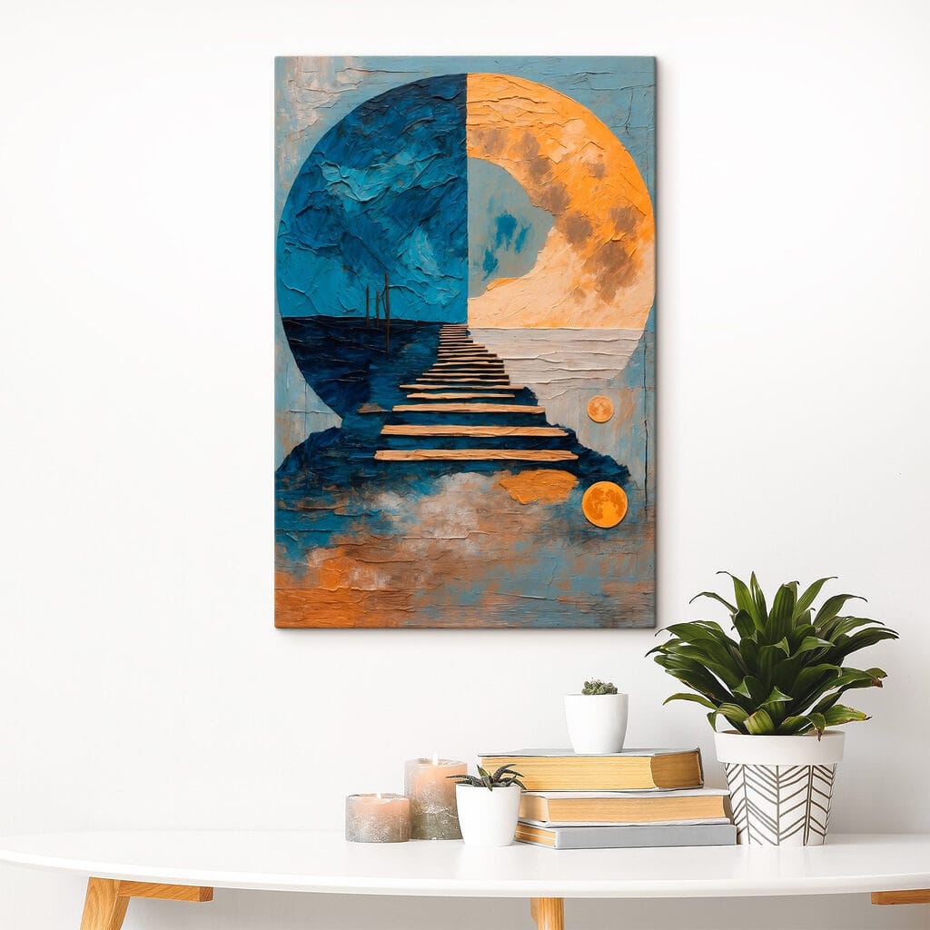 Painting of a stairway to the moon Painting of a stairway to the moon