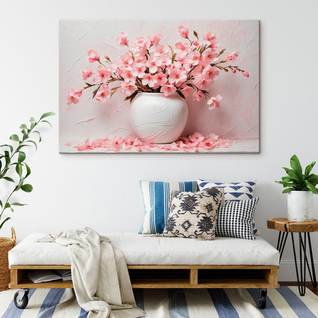 Vase with pink flowers Vase with pink flowers