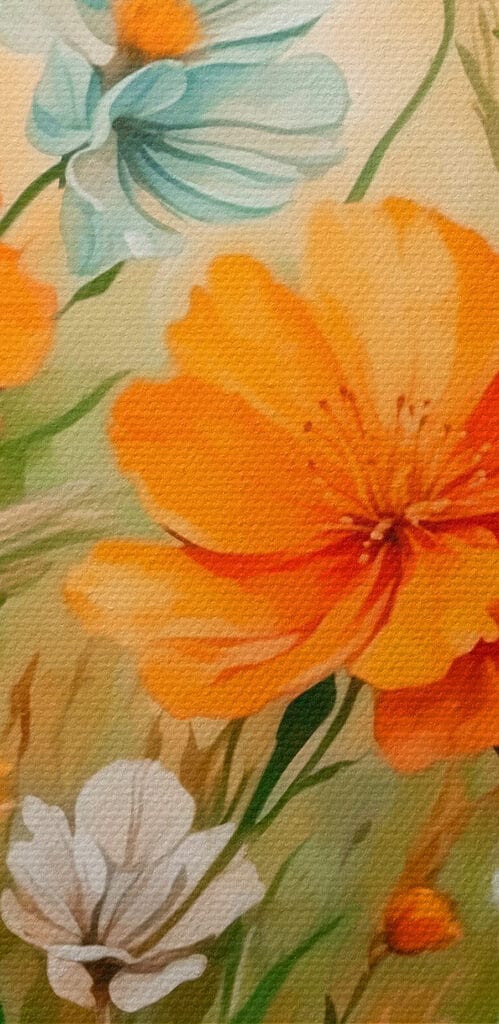 Painting of orange and white flowers
