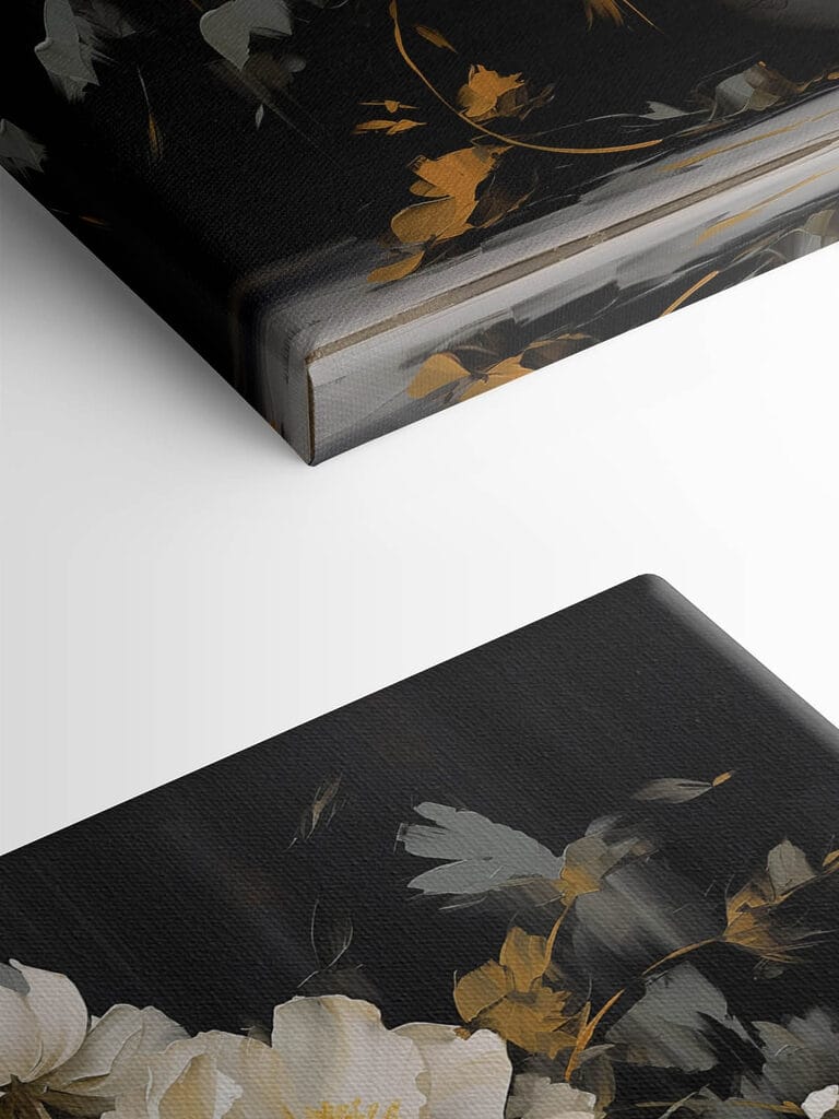 Painting of white flowers in a vase Painting of white flowers in a vase