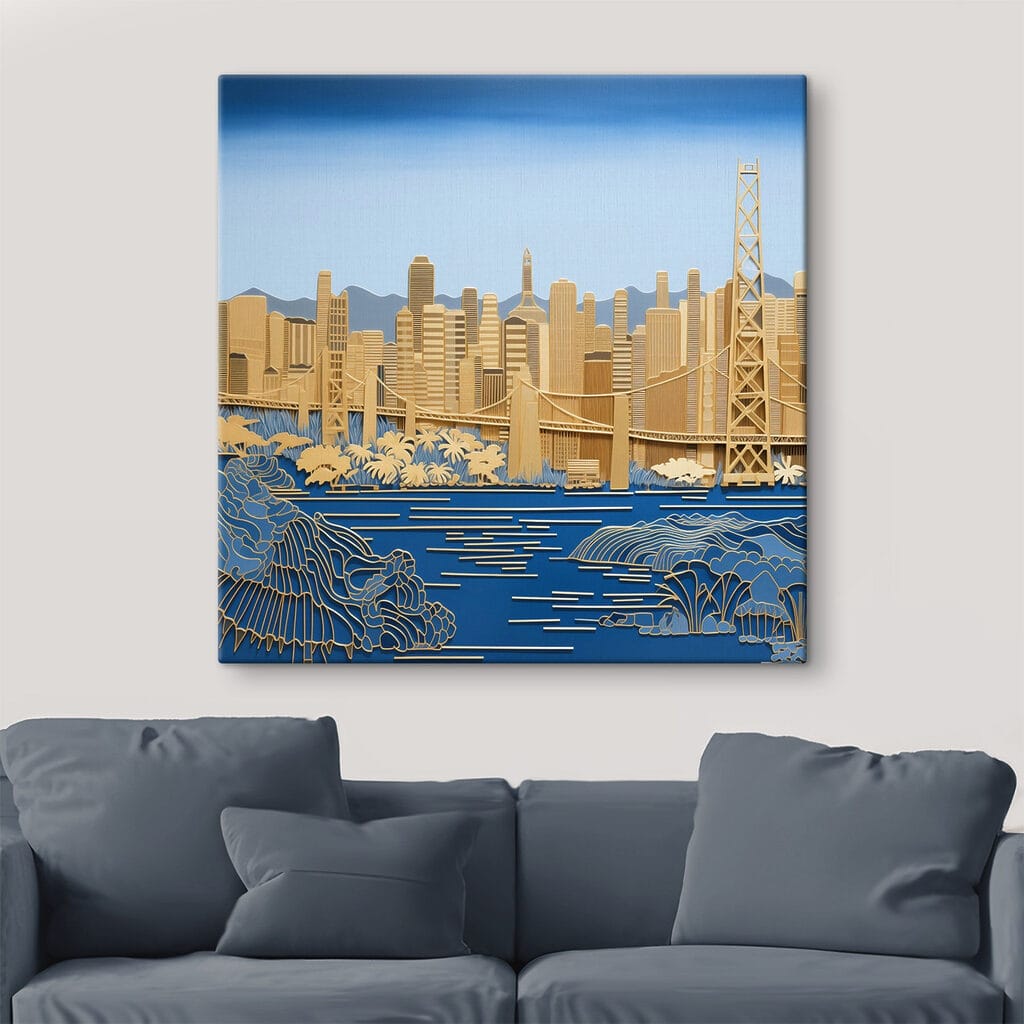 City skyline with vibrant colors City skyline with vibrant colors