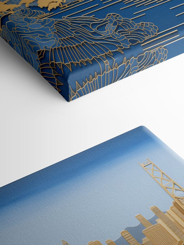 City skyline with vibrant colors City skyline with vibrant colors