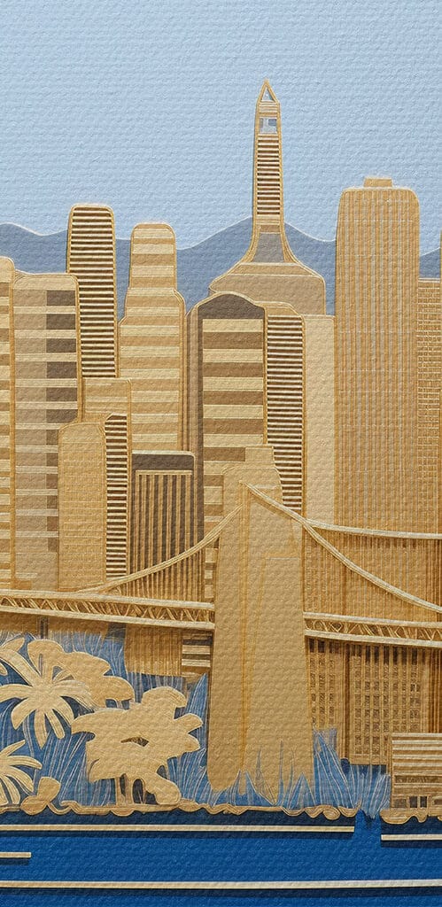 City skyline with vibrant colors City skyline with vibrant colors