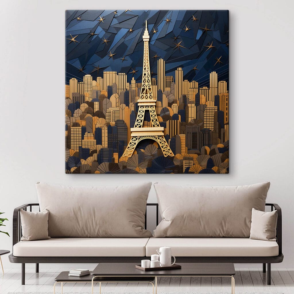 Eiffel Tower amidst a cityscape Eiffel Tower amidst a cityscape