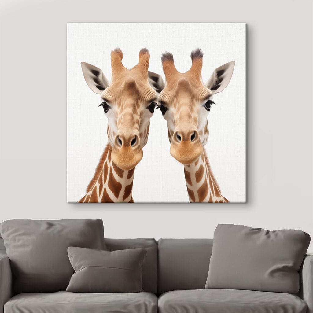 Two giraffes looking at the camera