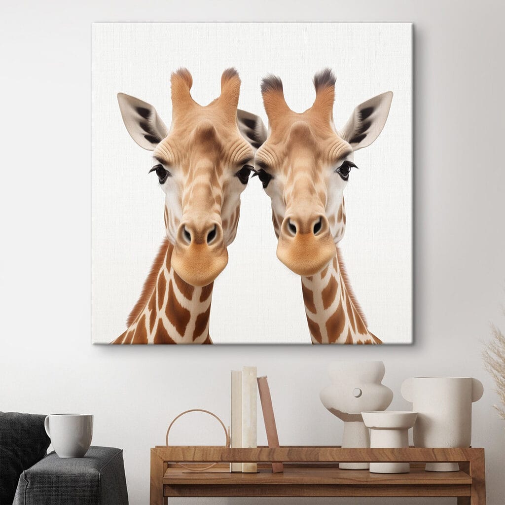 Two giraffes looking at the camera