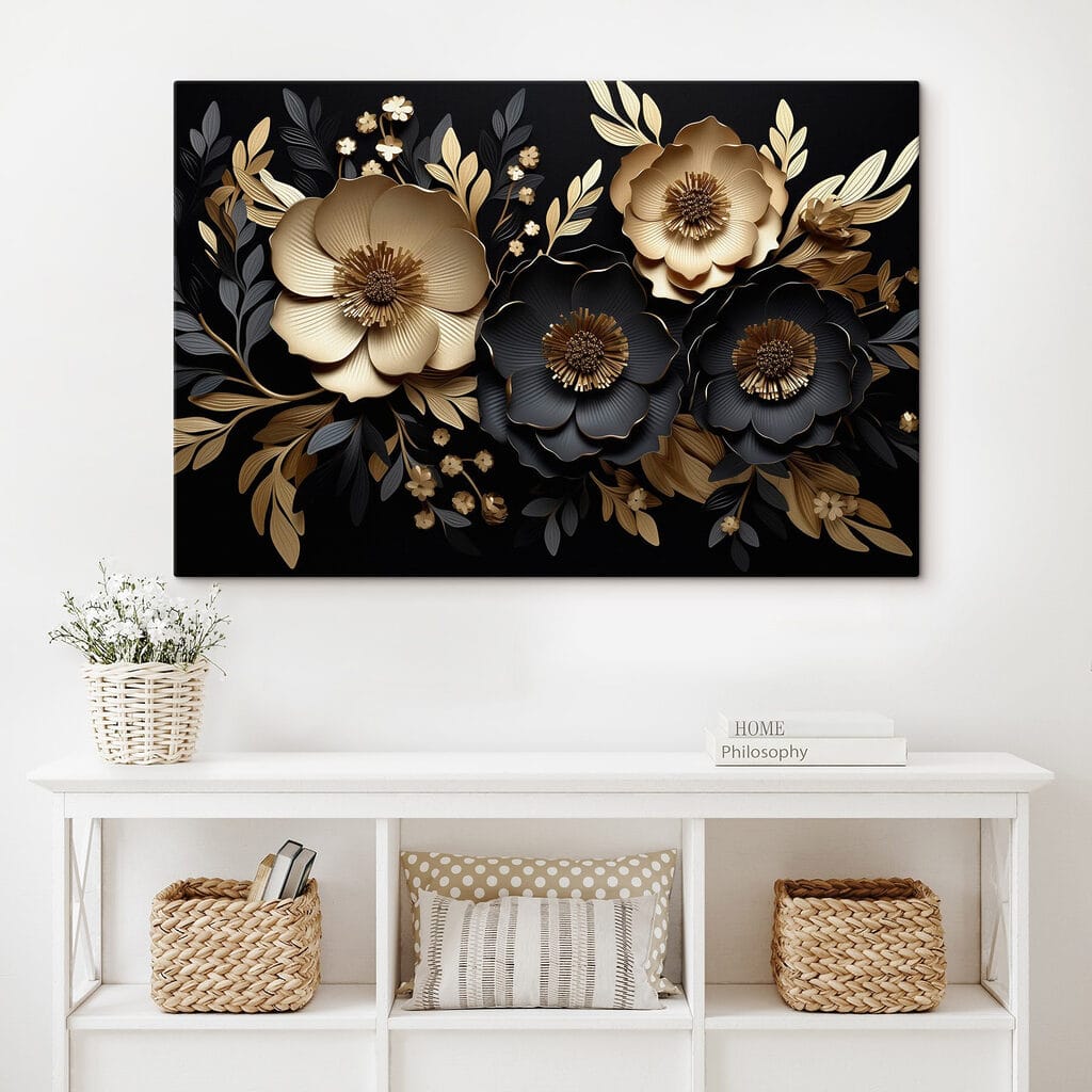 Elegant floral arrangement on dark background Elegant floral arrangement on dark background