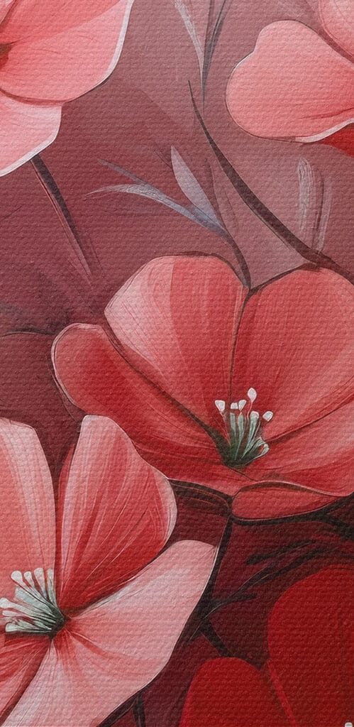 Painting of flowers on a pink background Painting of flowers on a pink background