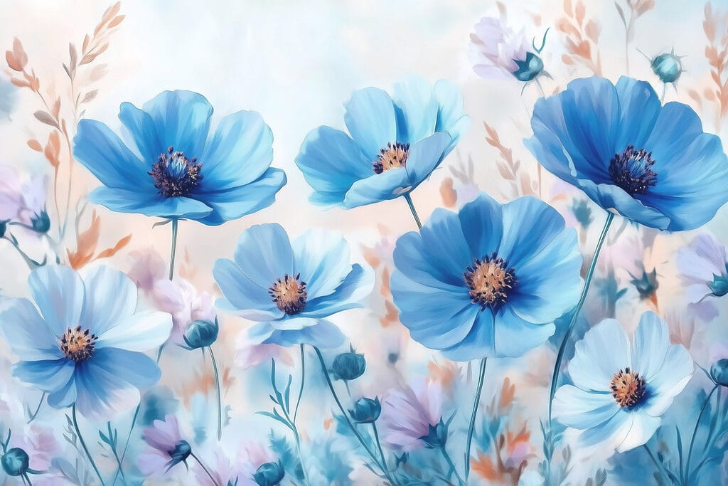 Group of blue flowers Group of blue flowers