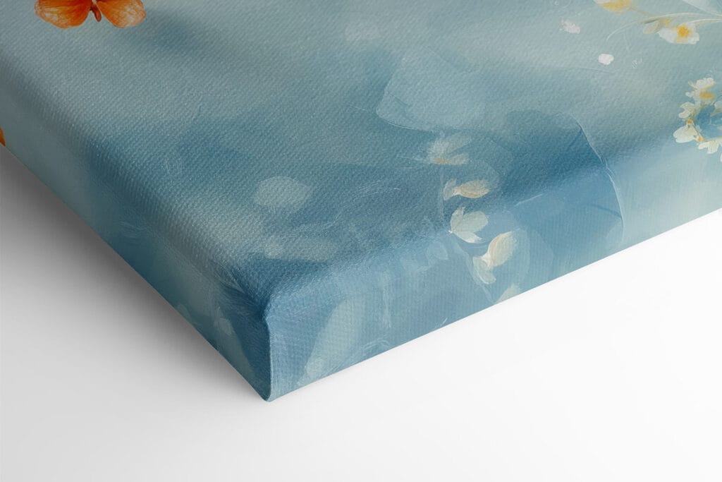 Butterflies and flowers on a blue background Butterflies and flowers on a blue background