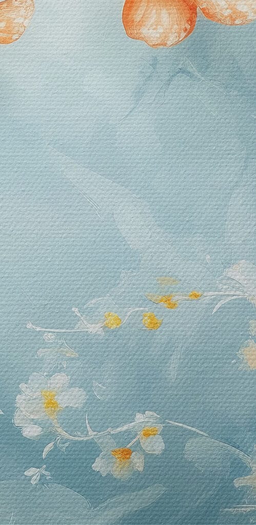 Butterflies and flowers on a blue background Butterflies and flowers on a blue background