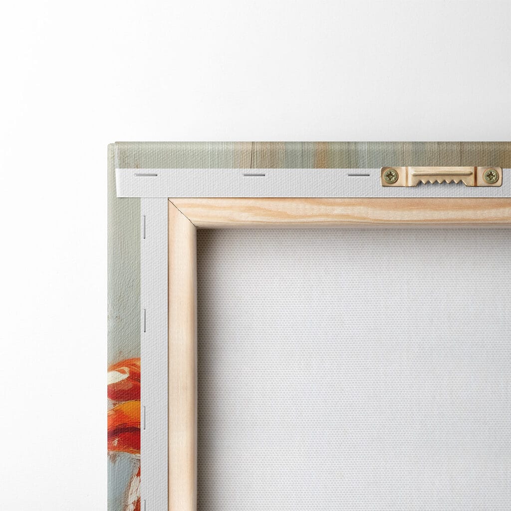 Painting of orange flowers in a glass vase Painting of orange flowers in a glass vase