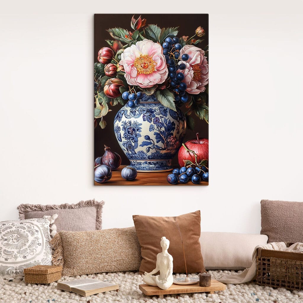 Painting of flowers in a vase