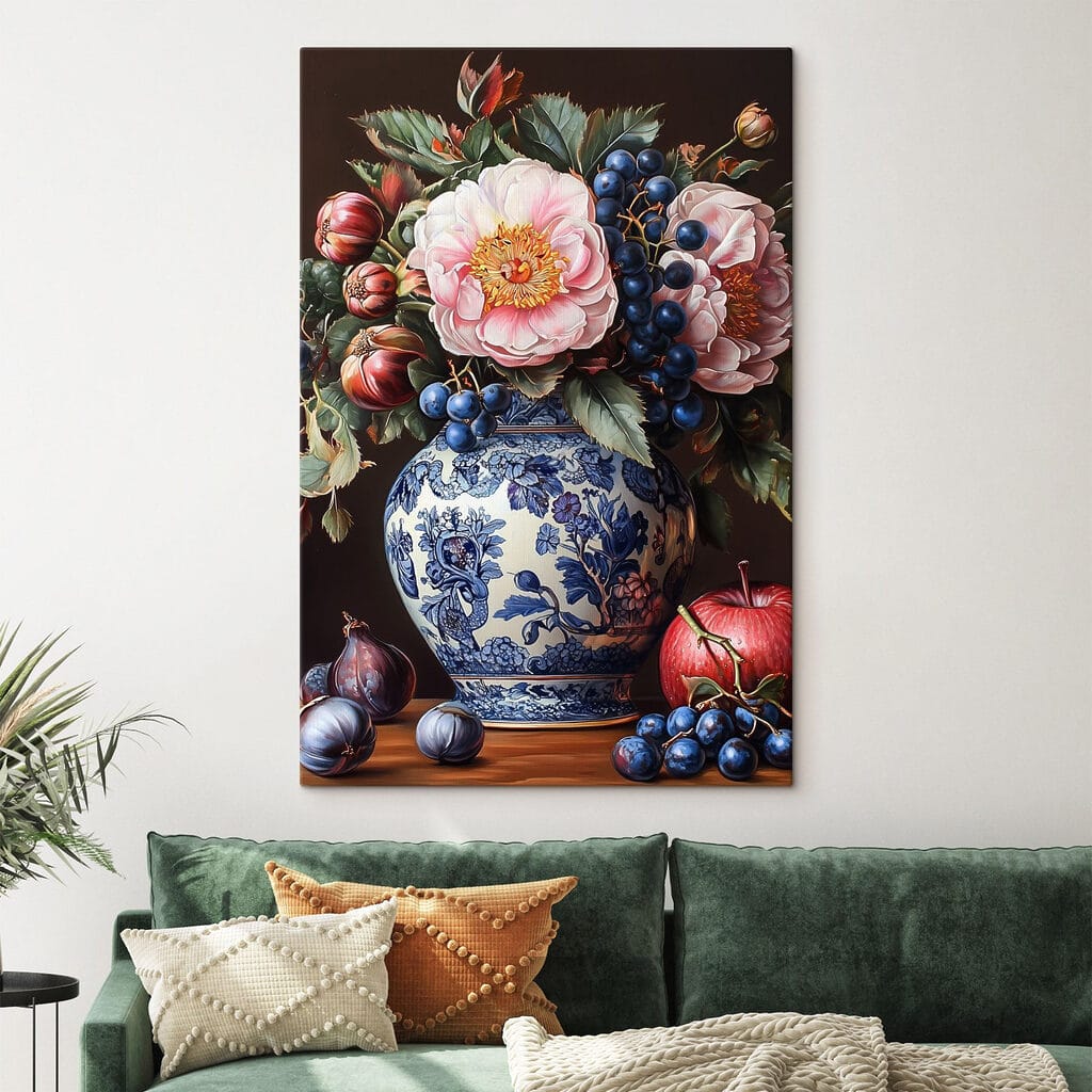 Painting of flowers in a vase