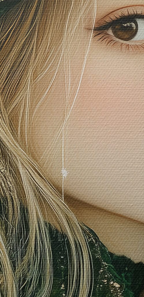 Woman wearing a green hat Woman wearing a green hat