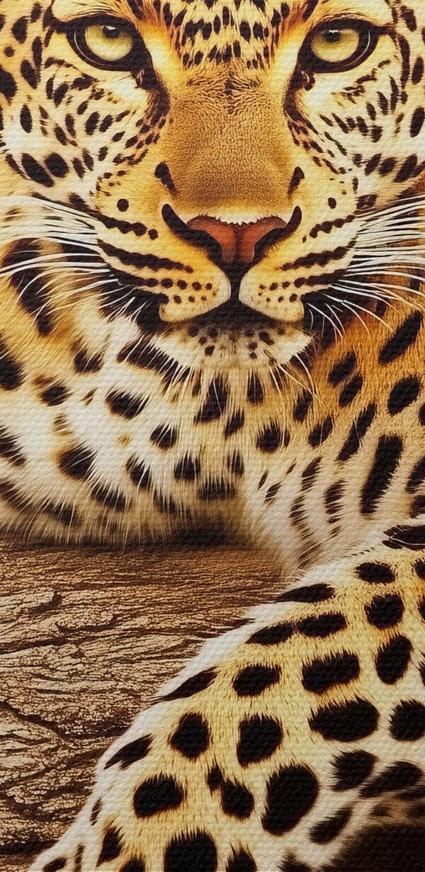 Leopard ležiaci na konári stromu Leopard ležiaci na konári stromu