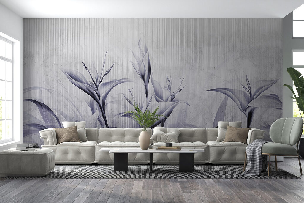 Painting of flowers on a wall Painting of flowers on a wall