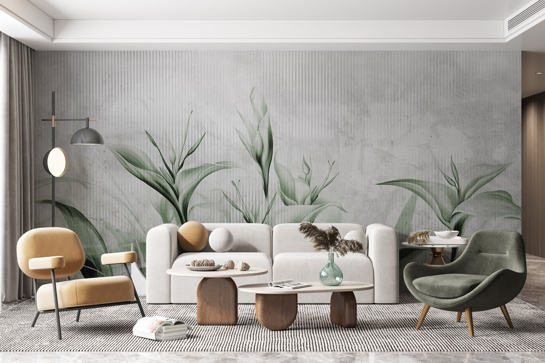 Elegant green foliage against soft background Elegant green foliage against soft background