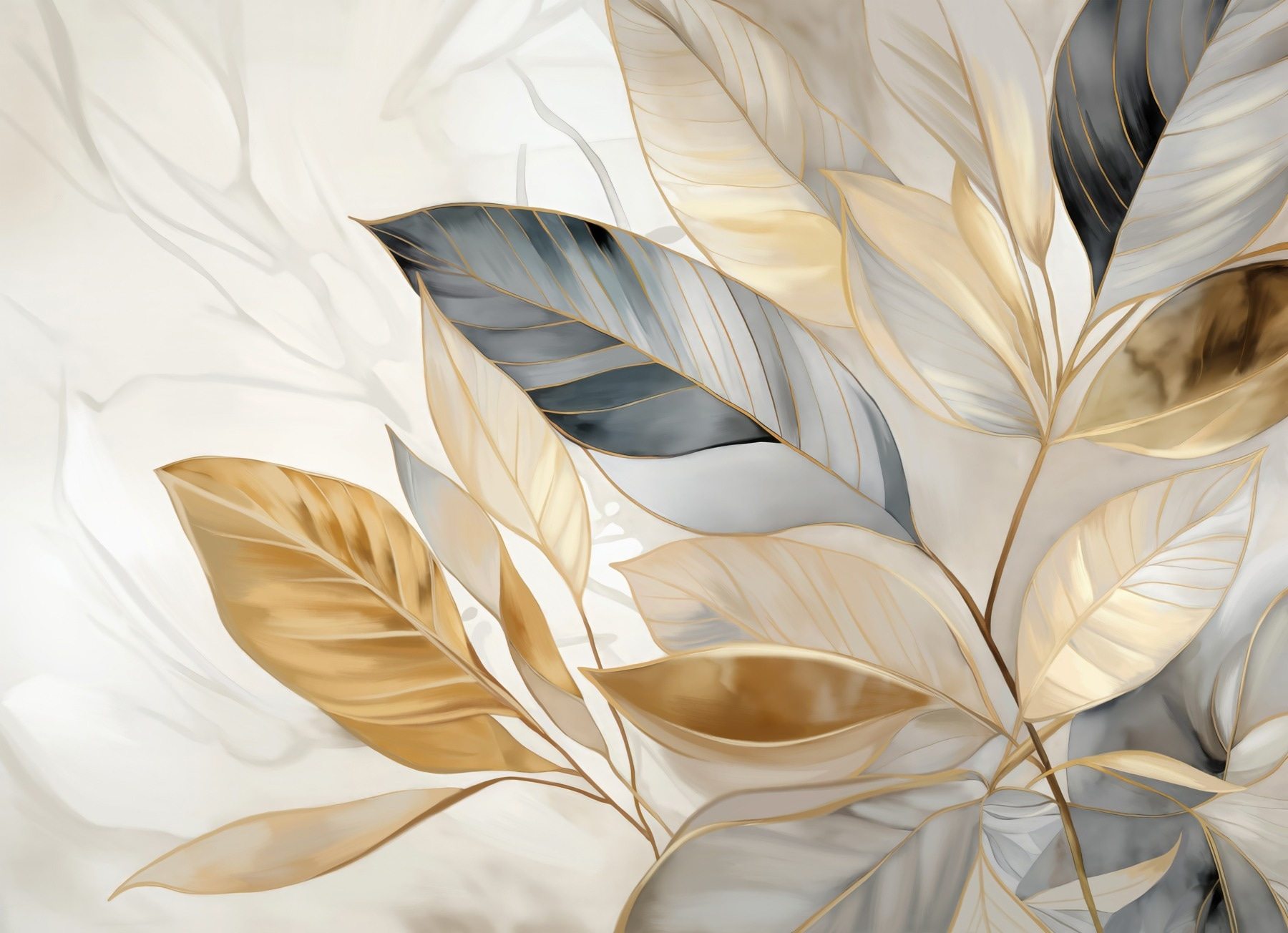 Elegant leaves on a soft background