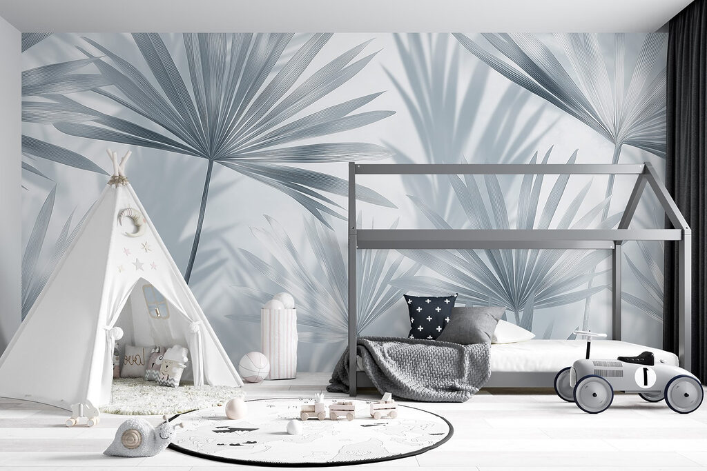 Soft shadows of delicate palm leaves Soft shadows of delicate palm leaves