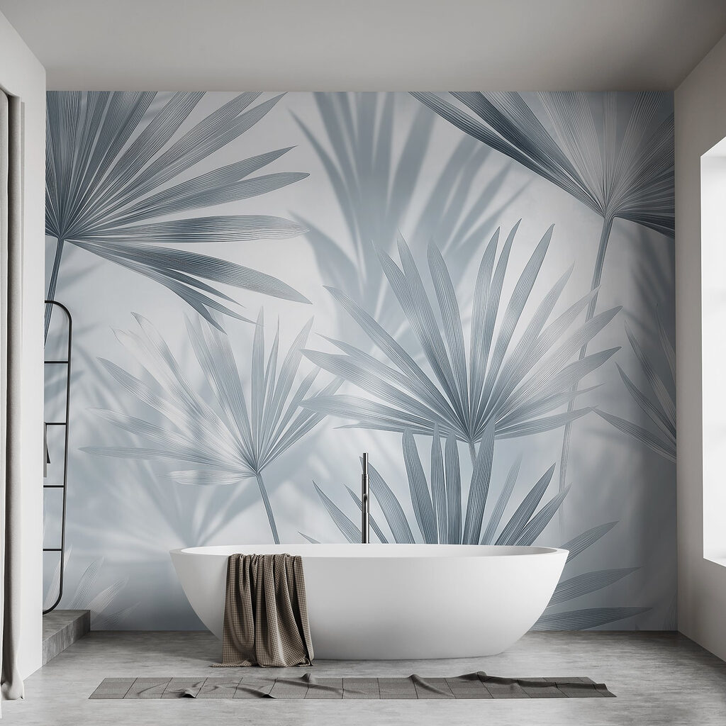 Soft shadows of delicate palm leaves Soft shadows of delicate palm leaves