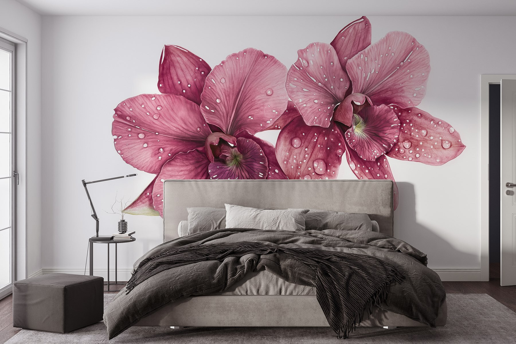 Delicate blooms adorned with droplets