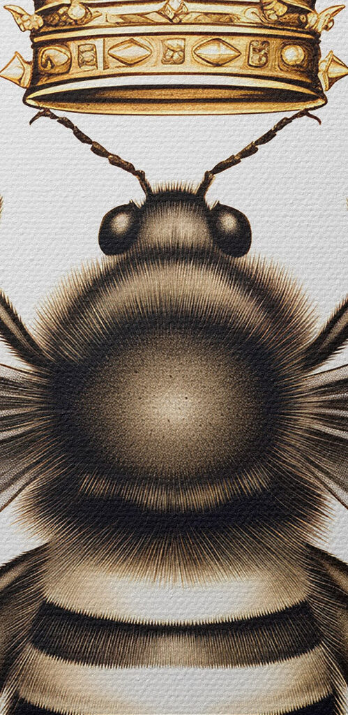 Bee with a crown on its head Bee with a crown on its head
