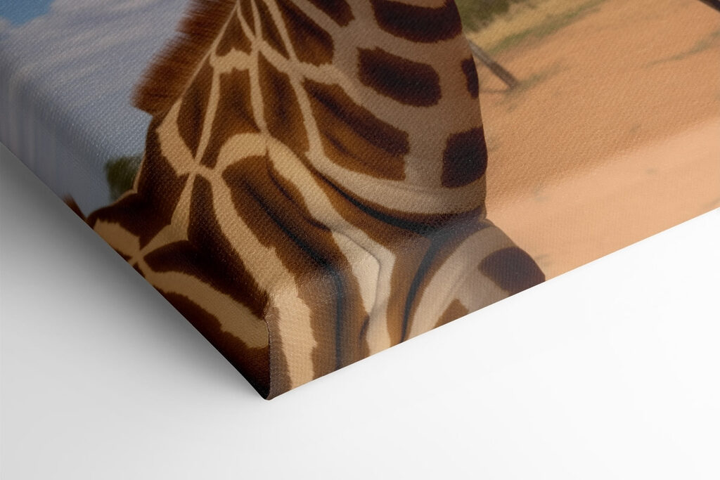 Two giraffes standing in a field