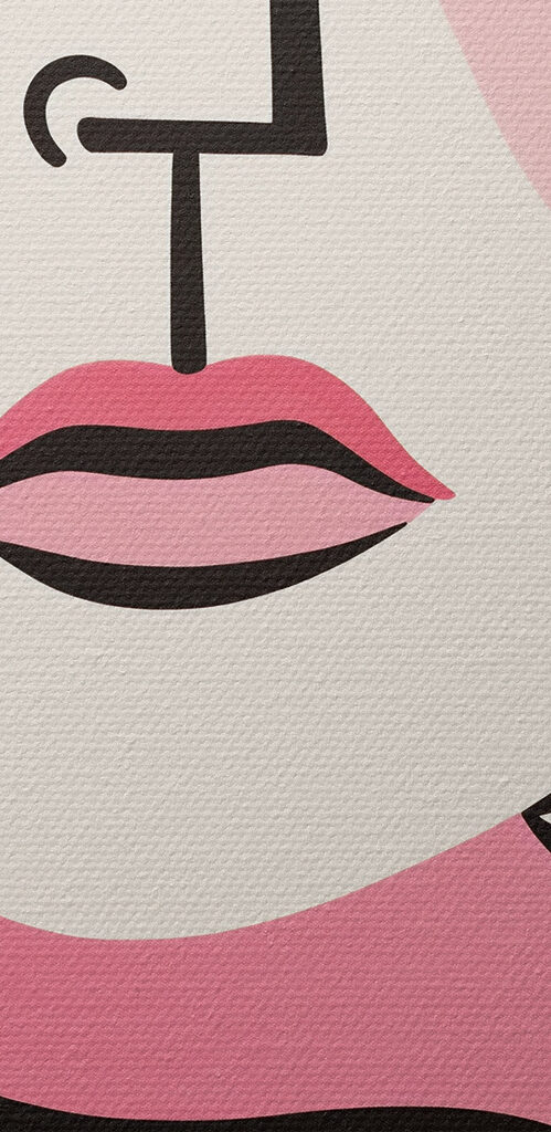 Group of faces painted on a white surface Group of faces painted on a white surface