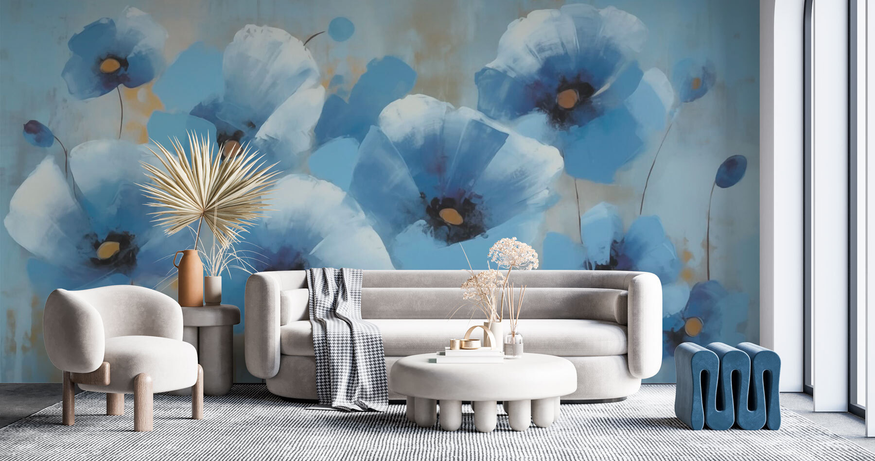 Painting of blue flowers