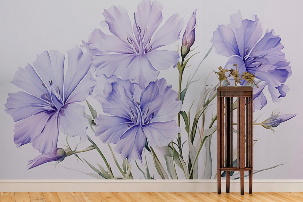 Painting of purple flowers Painting of purple flowers