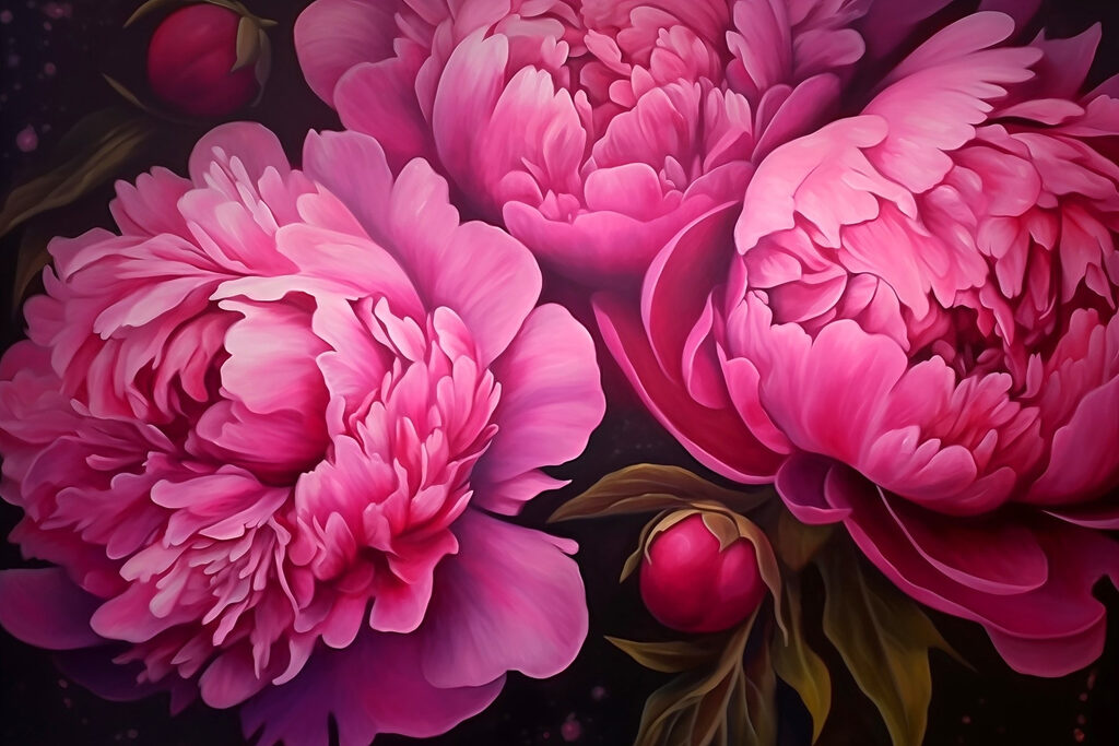 Painting of pink flowers Painting of pink flowers