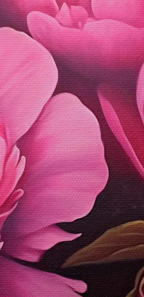 Painting of pink flowers Painting of pink flowers