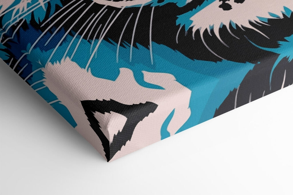 Bold tiger with striking blue eyes