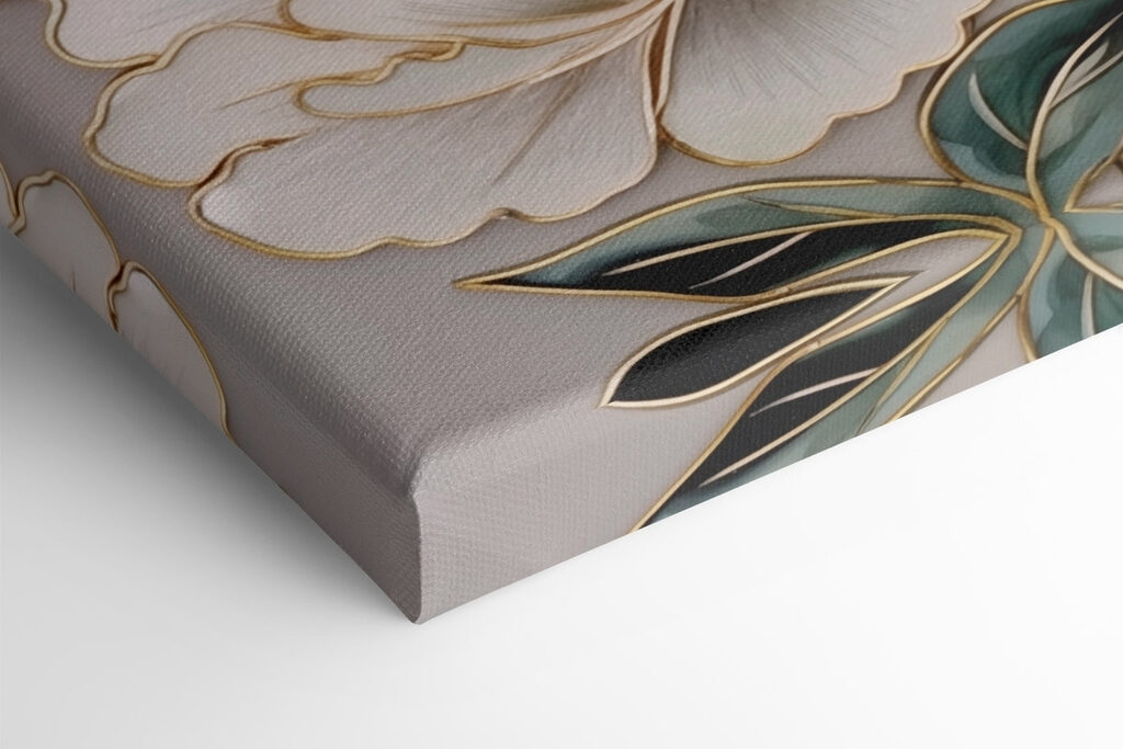 Elegant blooms framed by lush leaves Elegant blooms framed by lush leaves