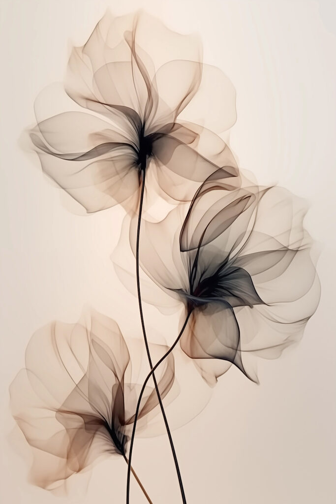 Delicate flow of translucent flowers Delicate flow of translucent flowers