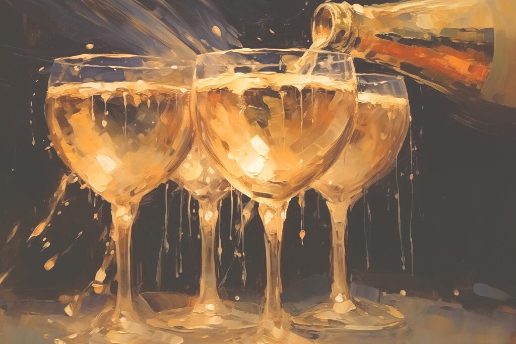 Group of glasses filled with liquid Group of glasses filled with liquid