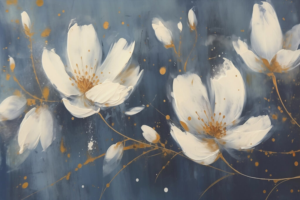 Painting of white flowers